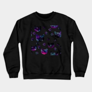 Galaxy and Cat's Footprints Crewneck Sweatshirt